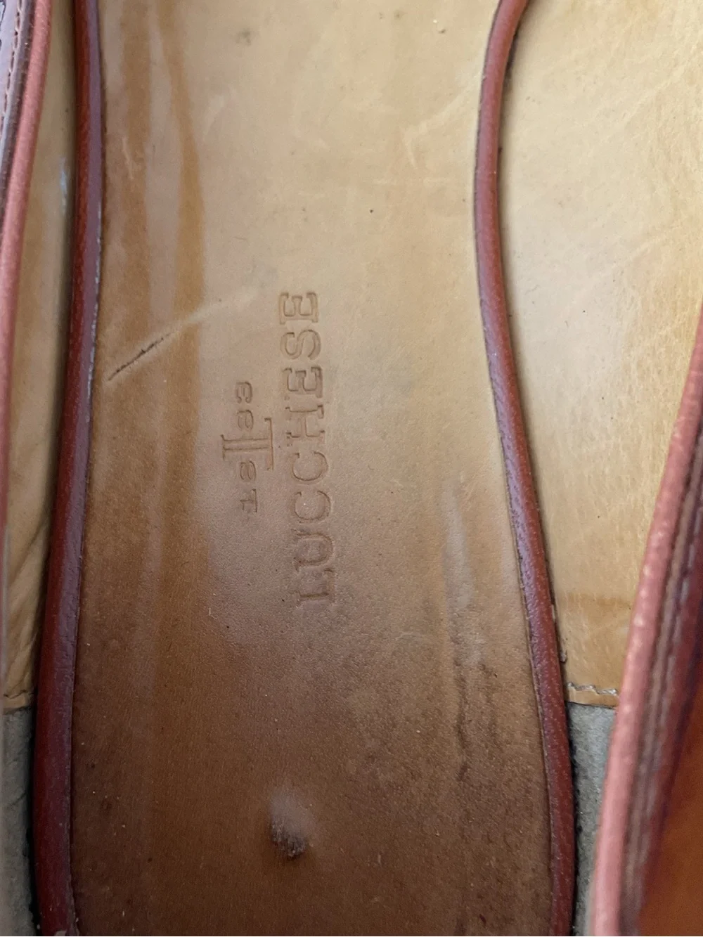 Lucchese Brown Leather Flat Pump Heel Pointed Toe Shoe Women’s Size 9